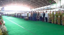 Presiden RI Prabowo Subianto Menghadii pembukaan Kongres XVIII Muslimat Nahdlatul Ulama di Surabaya, Jawa Timur. (Dok. Tim Media Prabowo)