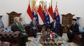 Presiden Prabowo Subianto menyambut tamu negara Perdana Menteri Australia, Anthony Albanese. (Dok. Tim Media Prabowo)